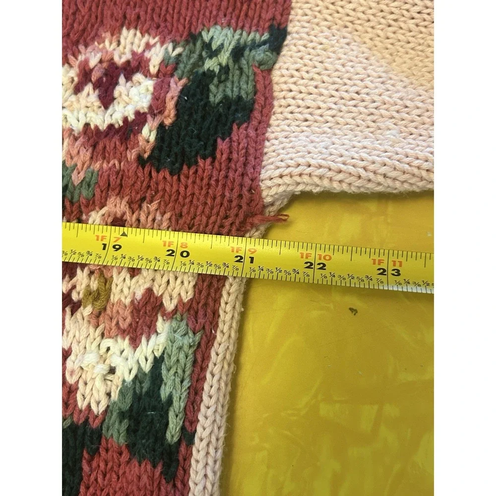 VTG Pink Patchwork Floral Sweater Womens 14/16 Cottagecore Grandmacore Y2K 90s
